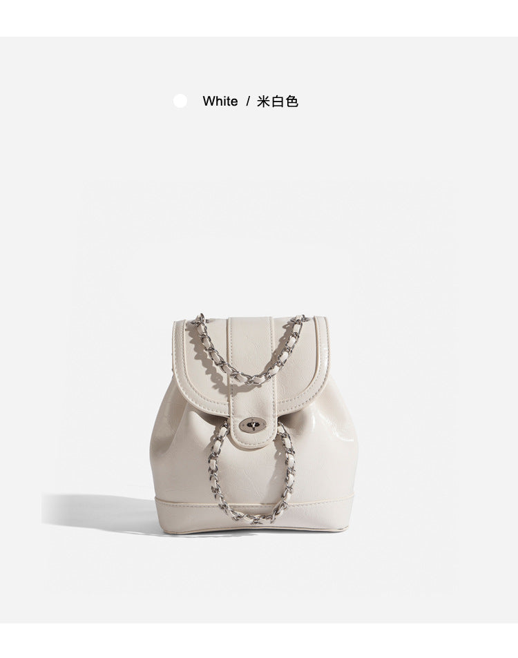 Sac à dos décontracté matelassé à chaîne pour femme, style coréen, tendance 2026, sac à dos polyvalent style Chanel
