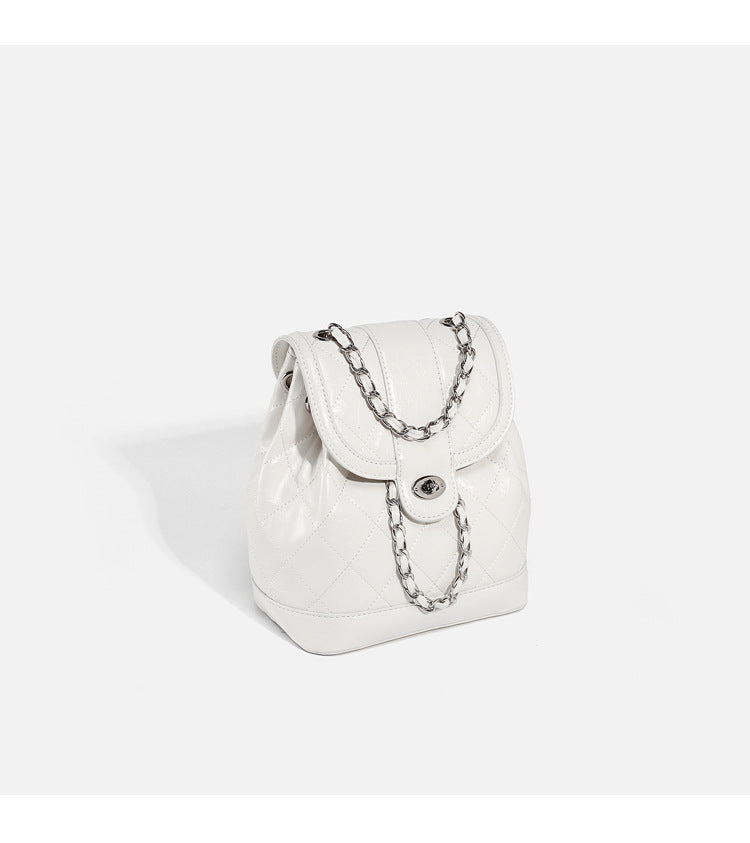 Sac à dos décontracté matelassé à chaîne pour femme, style coréen, tendance 2026, sac à dos polyvalent style Chanel