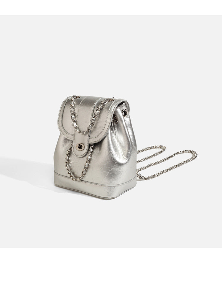 Sac à dos décontracté matelassé à chaîne pour femme, style coréen, tendance 2026, sac à dos polyvalent style Chanel