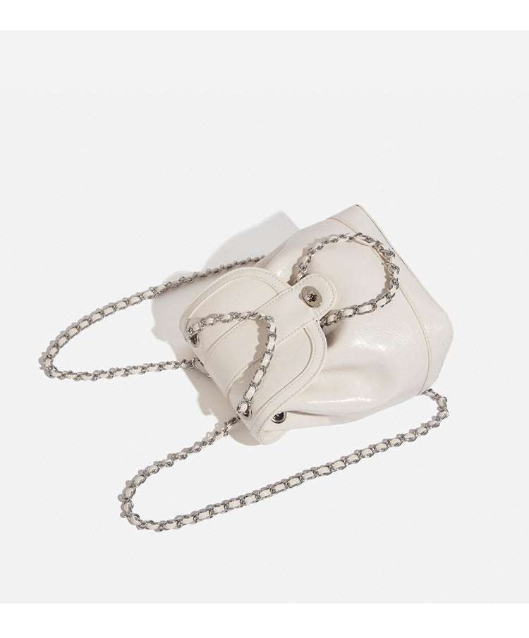Sac à dos décontracté matelassé à chaîne pour femme, style coréen, tendance 2026, sac à dos polyvalent style Chanel