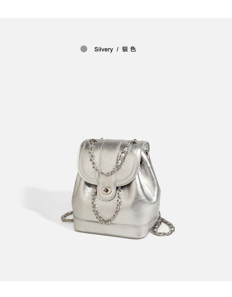 Sac à dos décontracté matelassé à chaîne pour femme, style coréen, tendance 2026, sac à dos polyvalent style Chanel
