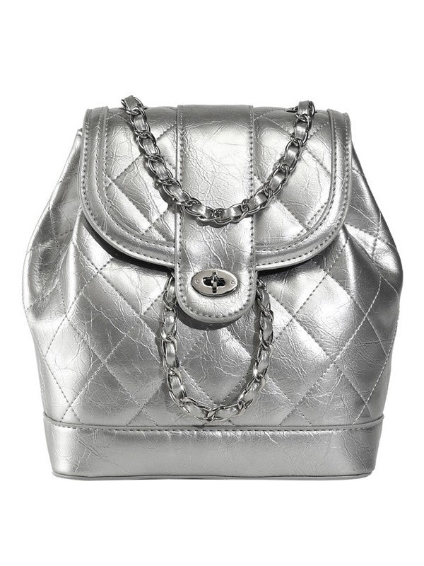 Sac à dos décontracté matelassé à chaîne pour femme, style coréen, tendance 2026, sac à dos polyvalent style Chanel