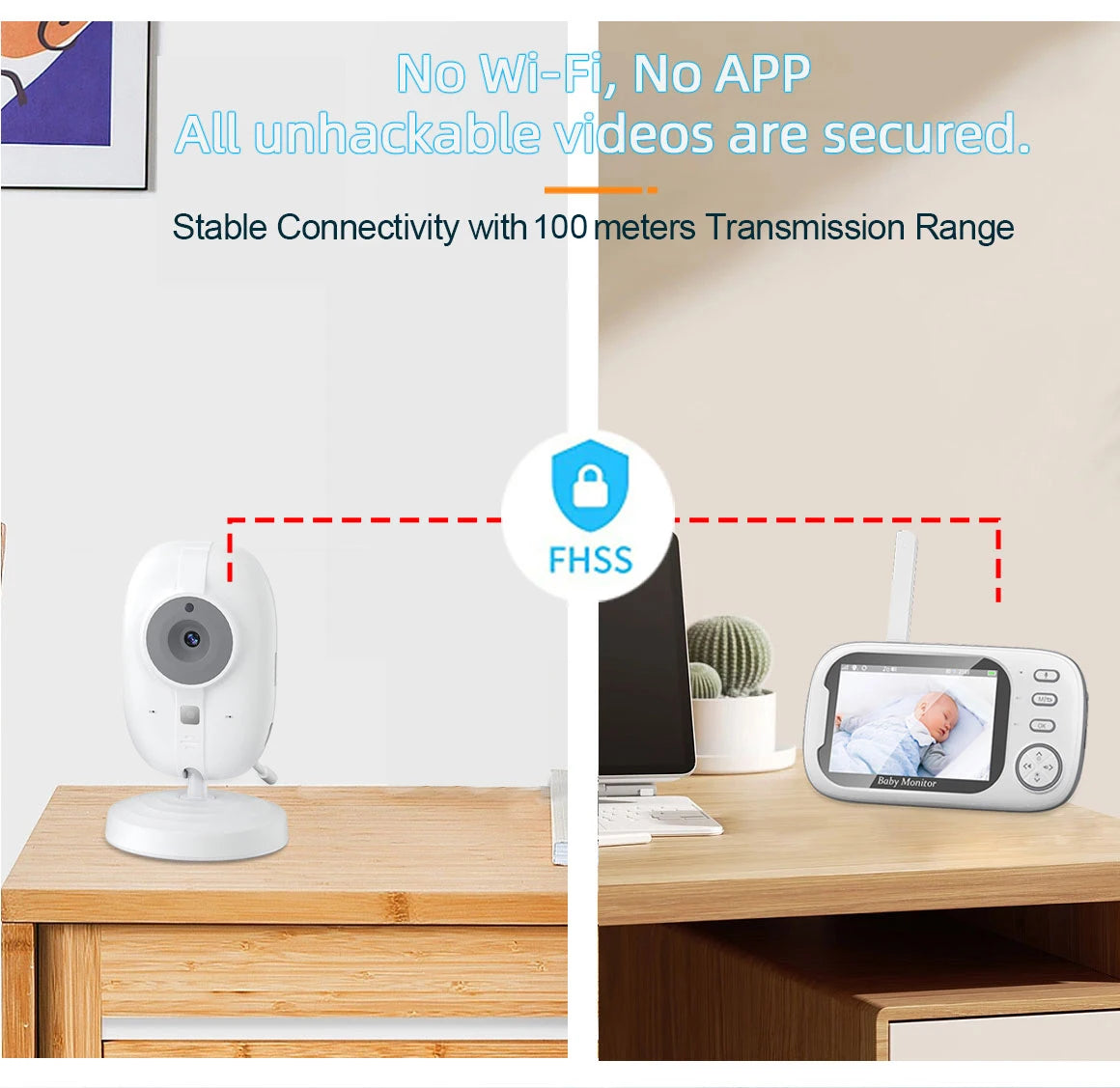 Cdycam Nouveau moniteur vidéo pour bébé sans fil 3,5 pouces Vision nocturne Surveillance de la température Audio bidirectionnel Caméra de sécurité pour bébé nounou