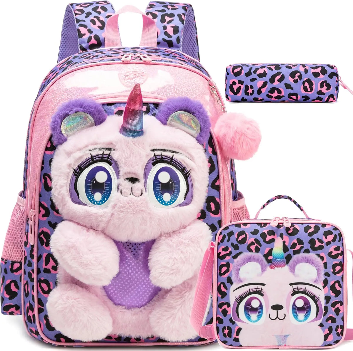 Sac à dos scolaire fille avec trousse et sac repas