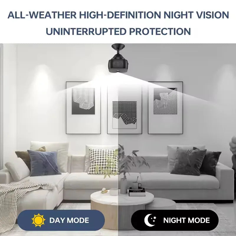 Caméra de sécurité HD Mini Vision nocturne couleur Haute définition Moniteur WiFi Étanchéité Détection de mouvement Surveillance Maison intelligente