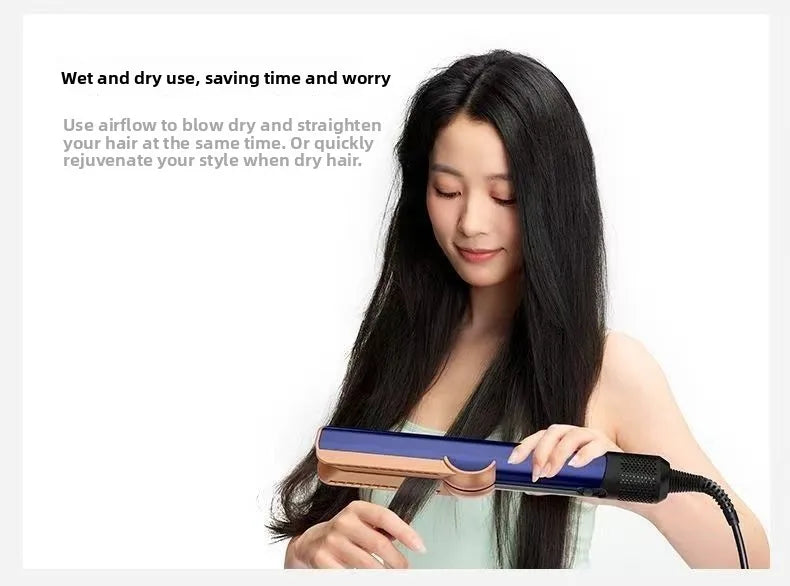 2in1 Professional Hair Straightener Curling Hair Dryer 110000 RPM Dry Air Anion Portable Wet & Dry Straightener HT01 For Dysons