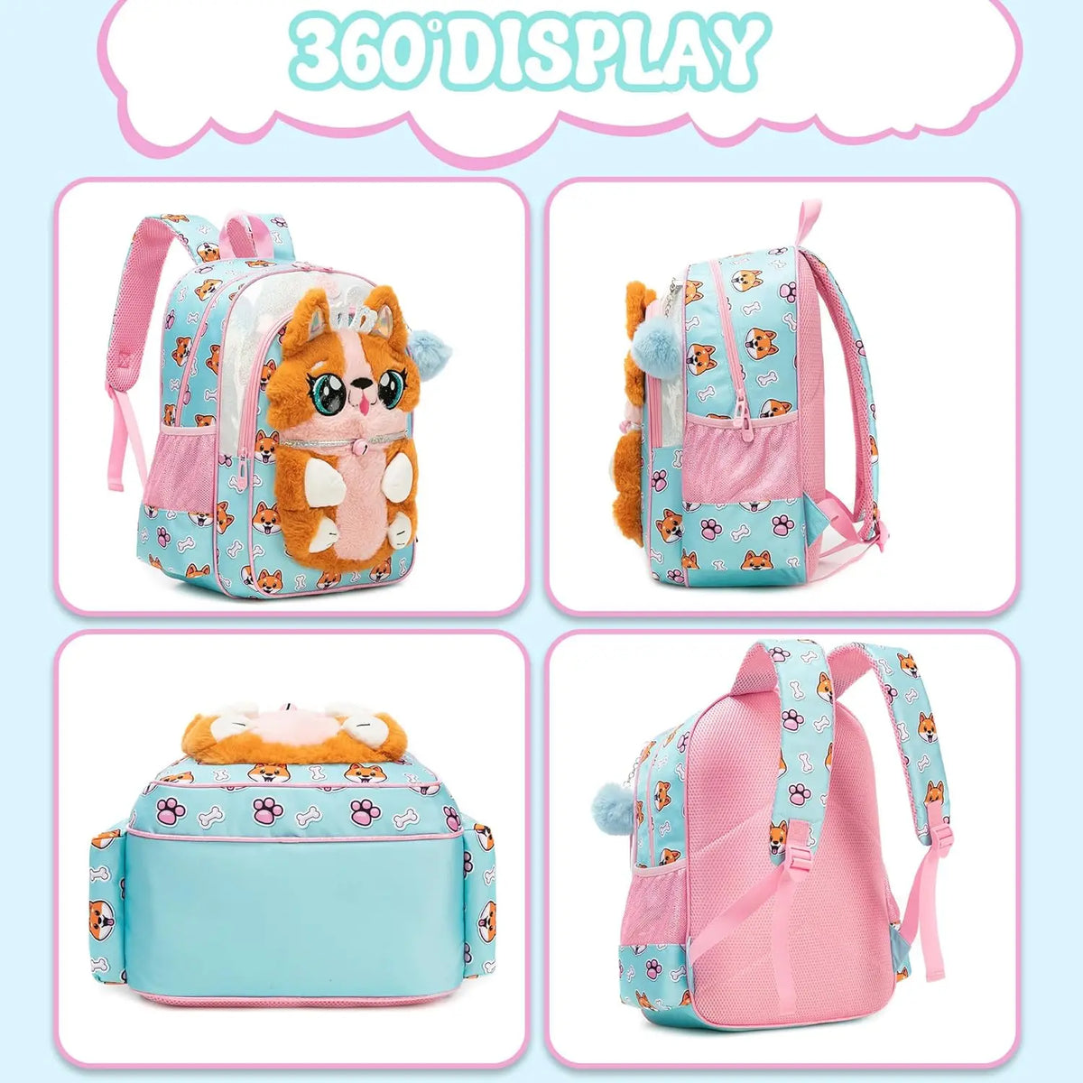 Sac à dos scolaire fille avec trousse et sac repas