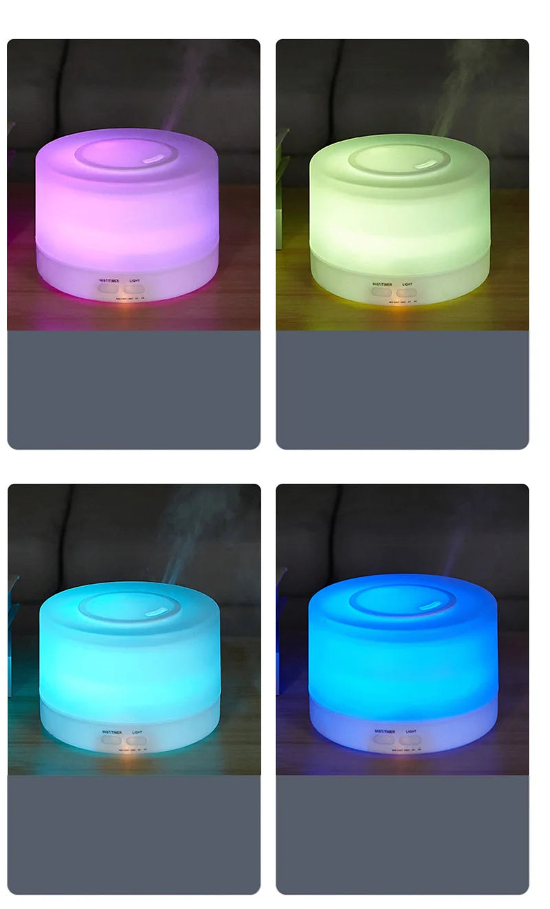 700ml Large Capacity Wood Grain Aromatherapy Humidifier Intelligent  Fog Aromatherapy Diffuser Colorful Night Light Air Purifie