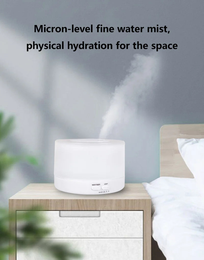 700ml Large Capacity Wood Grain Aromatherapy Humidifier Intelligent  Fog Aromatherapy Diffuser Colorful Night Light Air Purifie