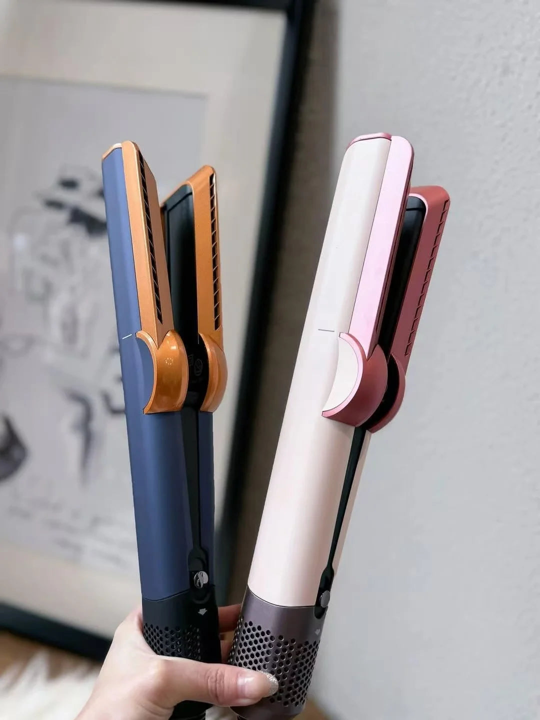 2in1 Professional Hair Straightener Curling Hair Dryer 110000 RPM Dry Air Anion Portable Wet & Dry Straightener HT01 For Dysons