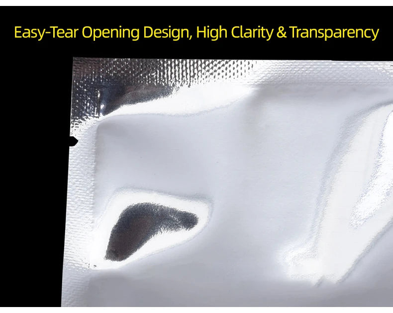 100pcs Aluminum Foil Flat Bags Heat Sealable Food Grade Storage Bags Snack Packaging Pouch Kitchen Organizer Bags