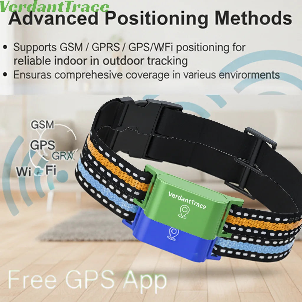 4G Pet GPS Tracker Smart Wearable Collar for Dogs Cats Real-Time GPS Wi-Fi Location Tracking IP67 Waterproof  No subscription