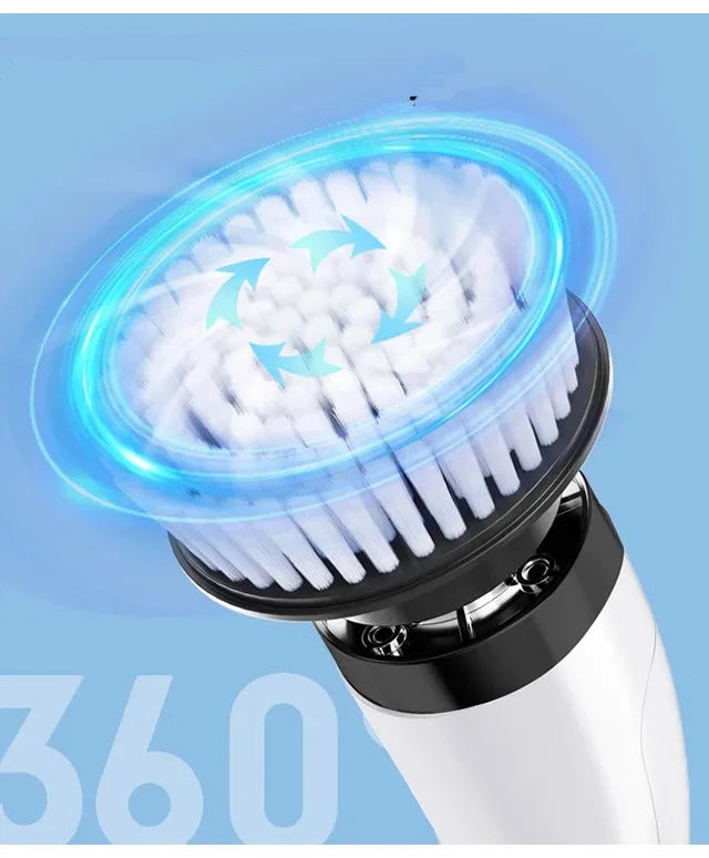 Brosse de Nettoyage Électrique Nettoyeur Rotatif Électrique 7 en 1 Outil de Nettoyage pour Cuisine/Salle de Bain/Salon Brosses à Cheveux Ménagers