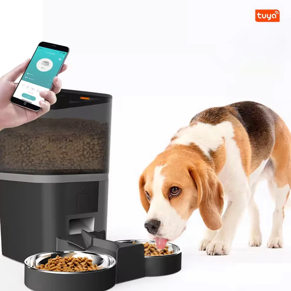 4L Double Meal Camera APP Automatic Pet Feeder Time For Pet Cats Dog Food Stainless Steel Bowl Video Dispenser Smart Pet Feeder
