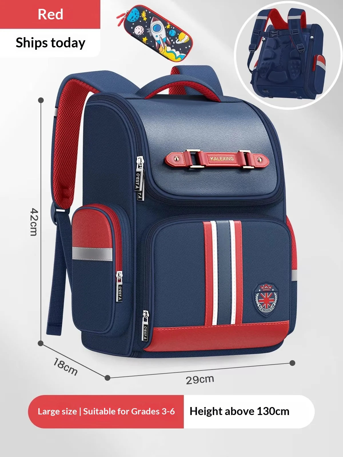 Cartable ergonomique pour enfant, dos protégé