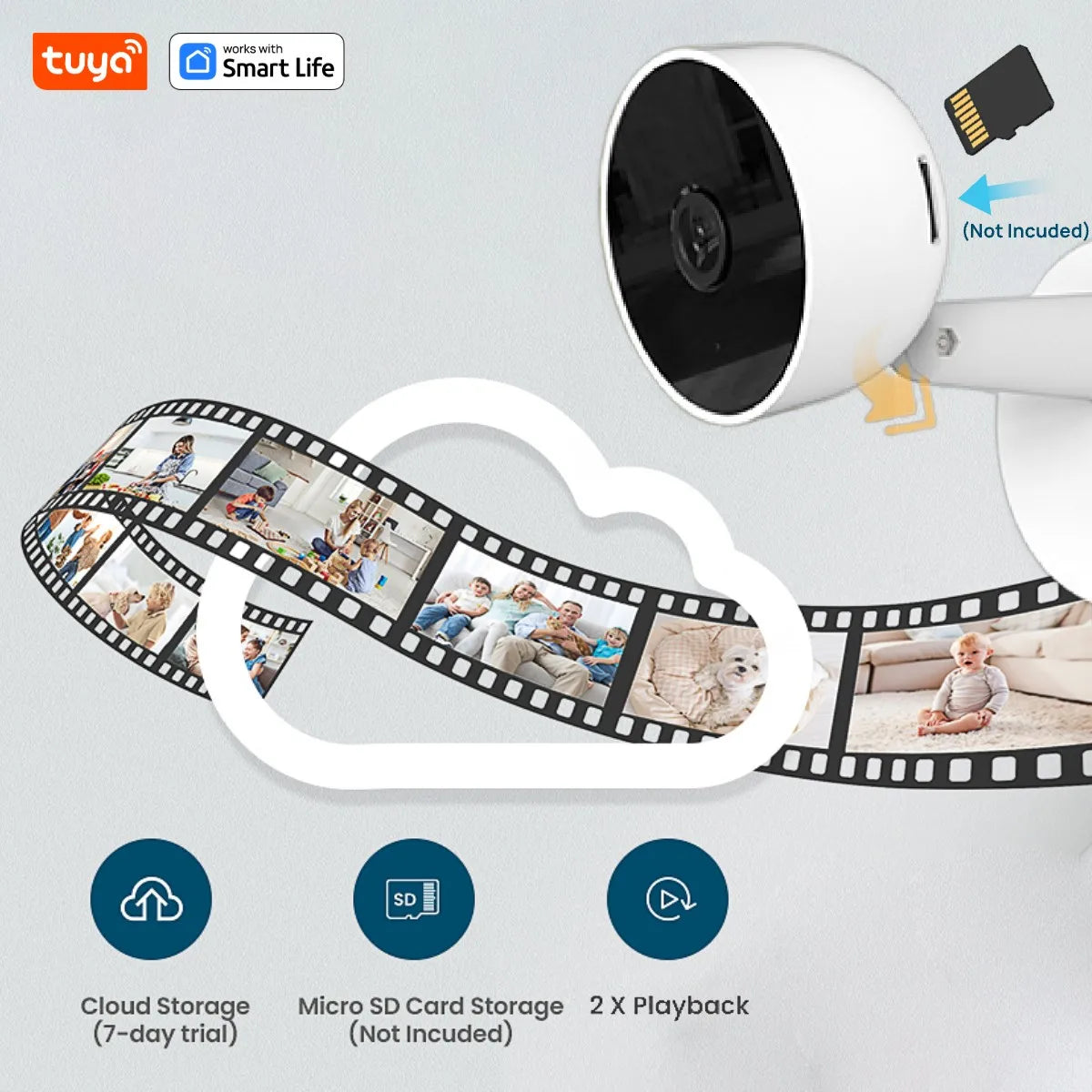 Tuya Smart 2MP HD Indoor Home Security Camera for Baby/Elder/Pet/Nanny,With Real-time APP Alert,2-Way Audio,Human body detection