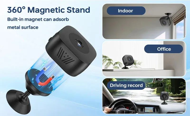 Caméra de sécurité HD Mini Vision nocturne couleur Haute définition Moniteur WiFi Étanchéité Détection de mouvement Surveillance Maison intelligente