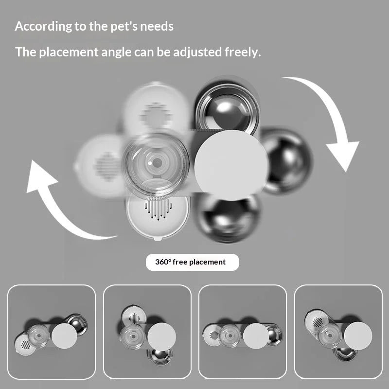 Distributeur Automatique Grande Capacité Nourriture et Eau pour Animaux Domestiques Tout-en-un Gamelle Intelligente par Gravité pour Chiens et Chats