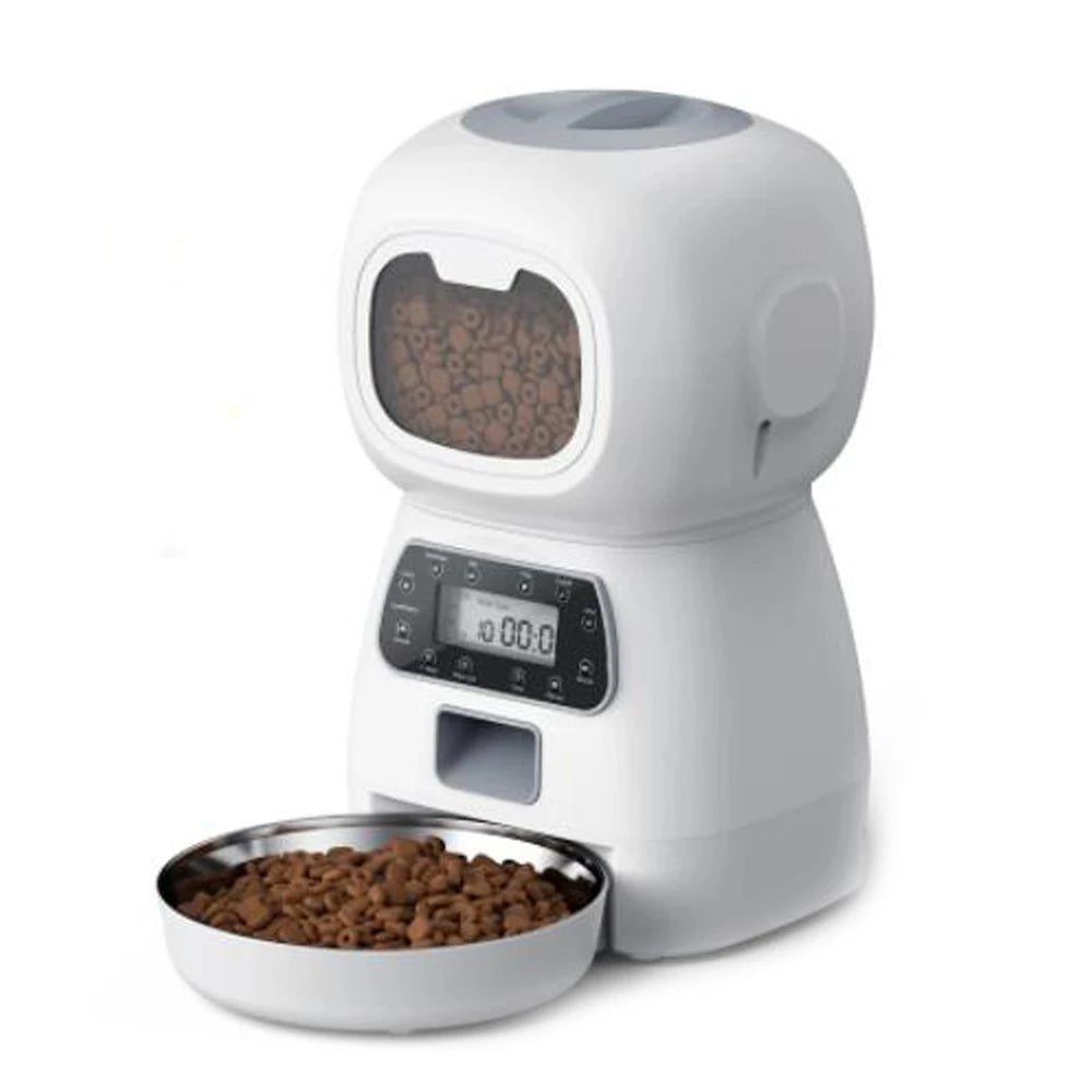 Distributeur de nourriture automatique intelligent pour animaux de compagnie, chat et chien, gamelle en acier inoxydable grande capacité avec application WIFI, enregistrement vocal et programmation pour l'alimentation des animaux.