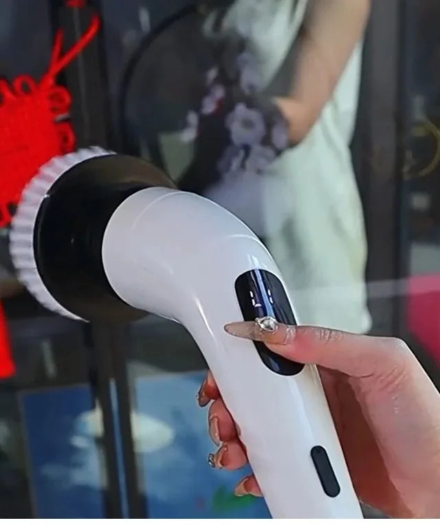 Brosse de Nettoyage Électrique Nettoyeur Rotatif Électrique 7 en 1 Outil de Nettoyage pour Cuisine/Salle de Bain/Salon Brosses à Cheveux Ménagers
