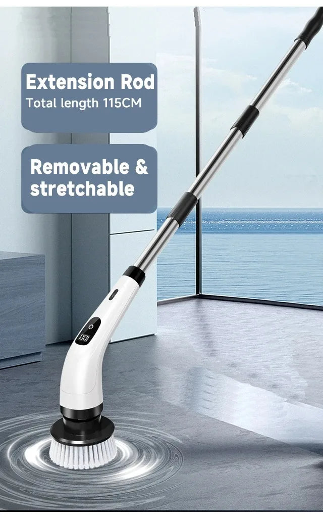 Brosse de Nettoyage Électrique Nettoyeur Rotatif Électrique 7 en 1 Outil de Nettoyage pour Cuisine/Salle de Bain/Salon Brosses à Cheveux Ménagers