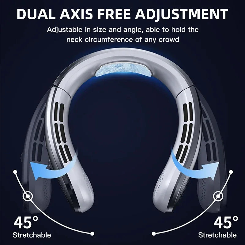 Ventilateur de cou portable sans pales Lenovo 8000 mAh, ventilateur de tour de cou, affichage numérique, refroidisseur d'air portable, ventilateur électrique rechargeable USB