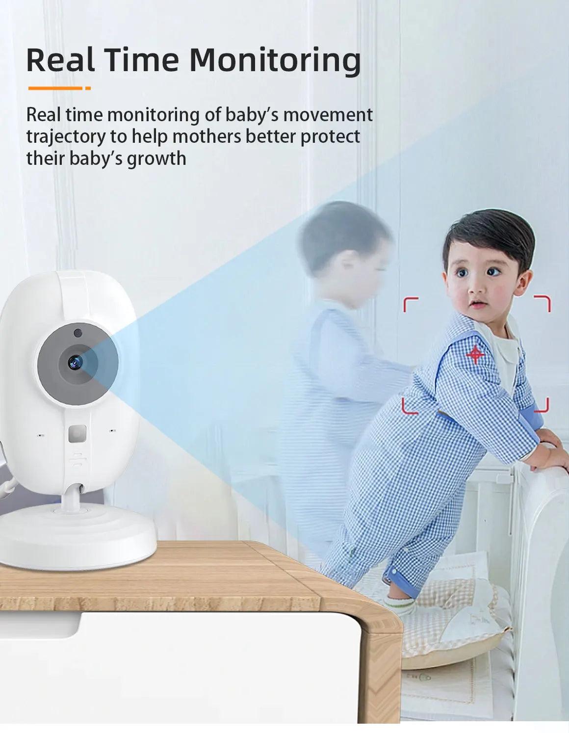 Cdycam Nouveau moniteur vidéo pour bébé sans fil 3,5 pouces Vision nocturne Surveillance de la température Audio bidirectionnel Caméra de sécurité pour bébé nounou