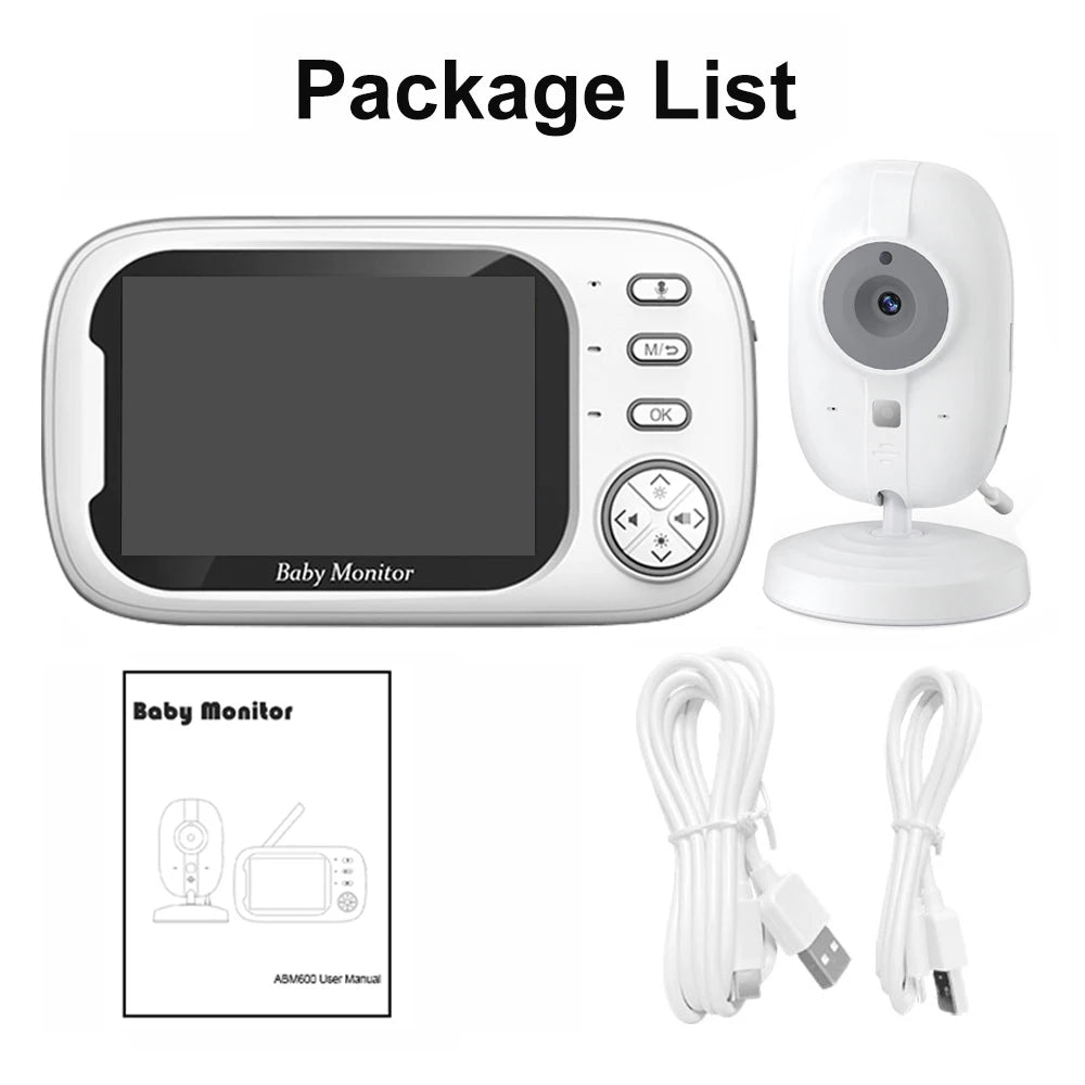 Cdycam Nouveau moniteur vidéo pour bébé sans fil 3,5 pouces Vision nocturne Surveillance de la température Audio bidirectionnel Caméra de sécurité pour bébé nounou