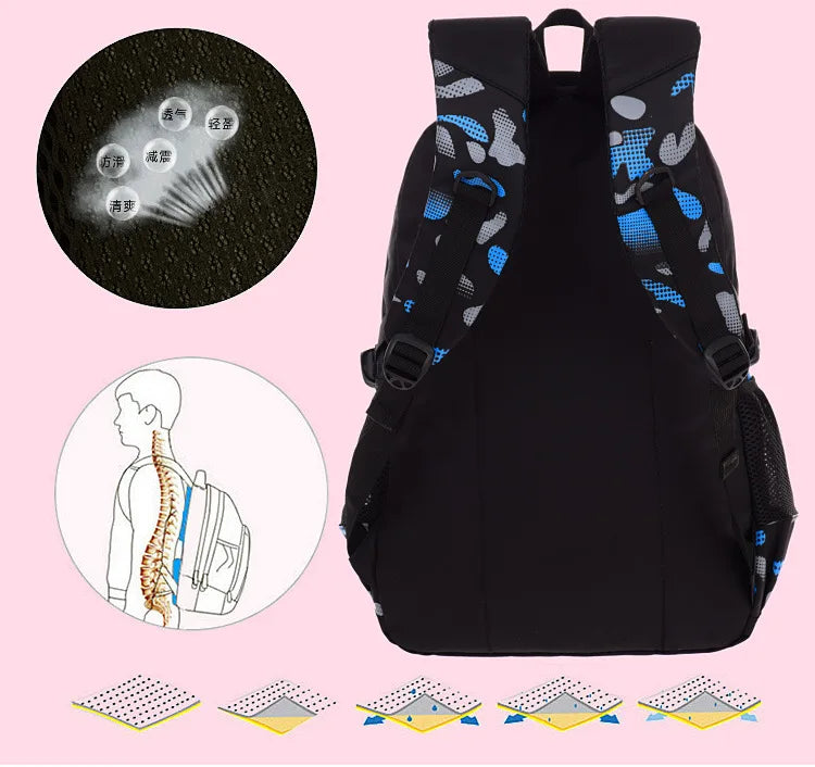 Grand cartable ergonomique garçon imperméable pour l'école primaire