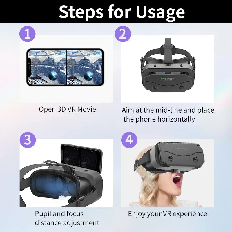 Lunettes VR 3D avec écran intelligent pour smartphones