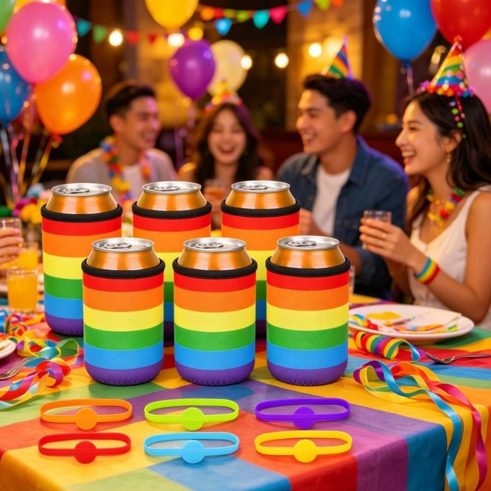 Set de 6 boîtes de rangement avec anneaux de couleur