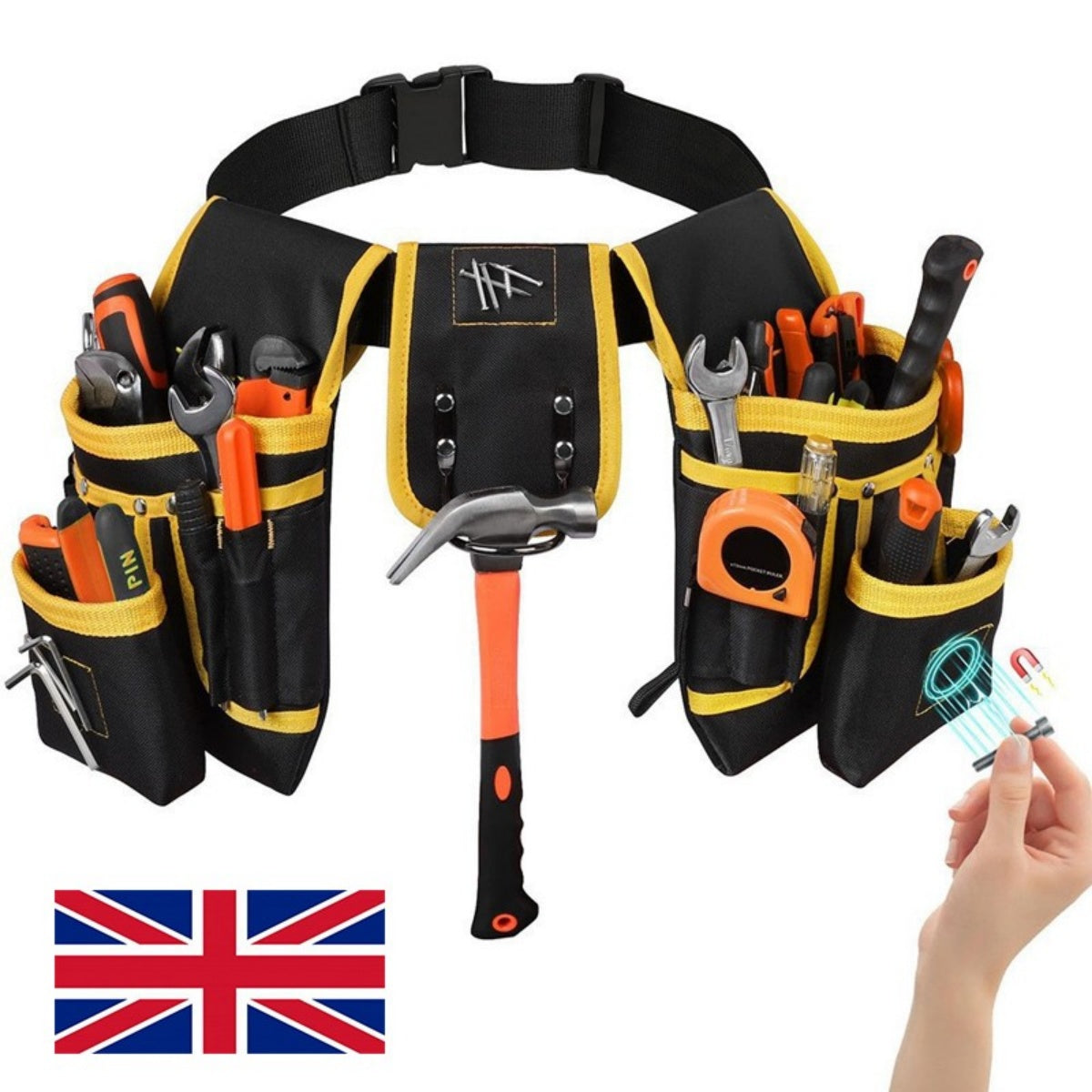 Ceinture porte-outils 26 poches, réglable et amovible
