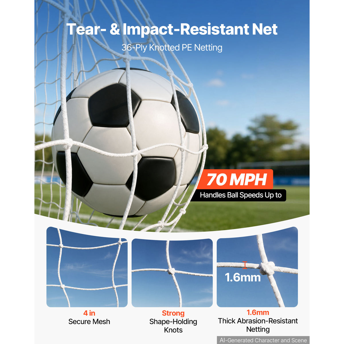 But de football 16 x 7 pieds, structure acier