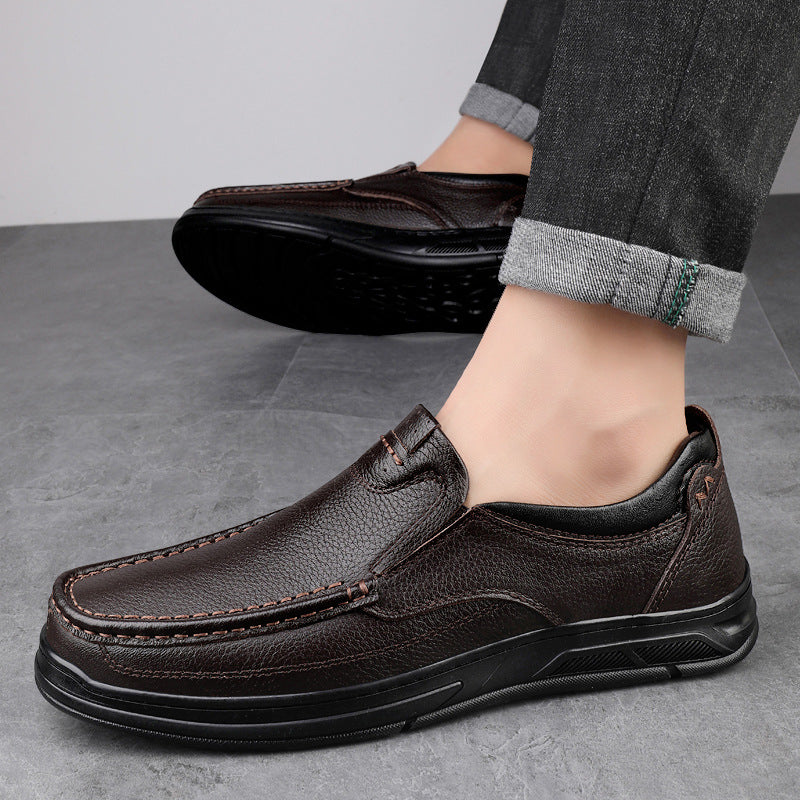 Chaussures homme en cuir de vachette pleine fleur, confort