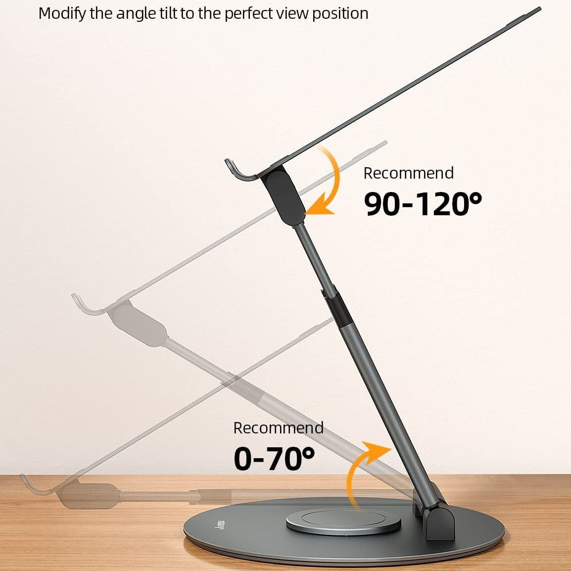 Support ordinateur portable en aluminium, réglable à 360°