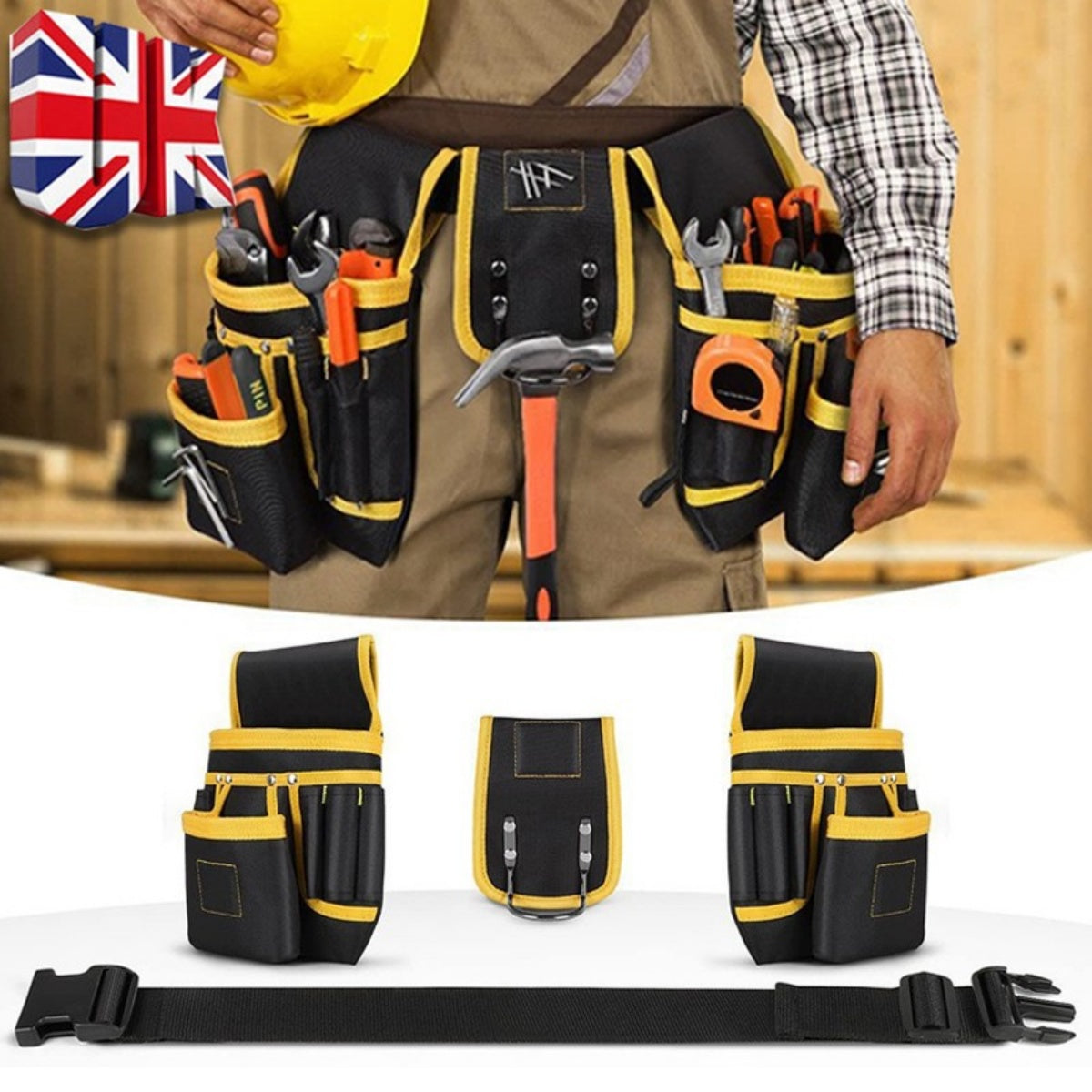 Ceinture porte-outils 26 poches, réglable et amovible