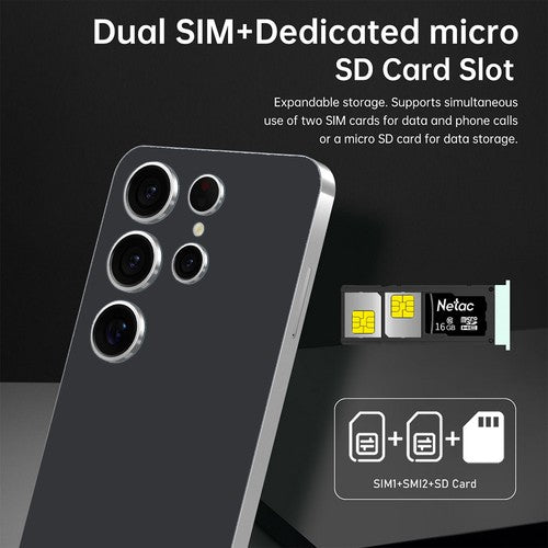Smartphone débloqué 5G 4/128 Go, écran 6,8", 6800 mAh