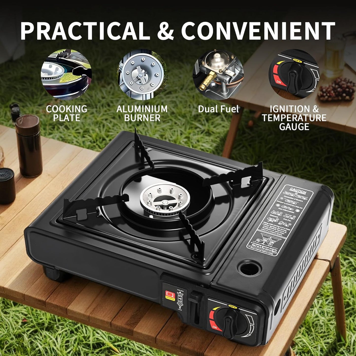 Réchaud à gaz butane portable, camping et pique-nique