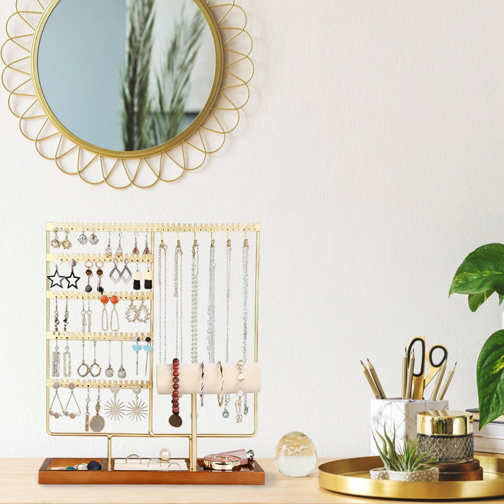 Organisateur à bijoux 5 niveaux, 108 trous à boucles d'oreilles
