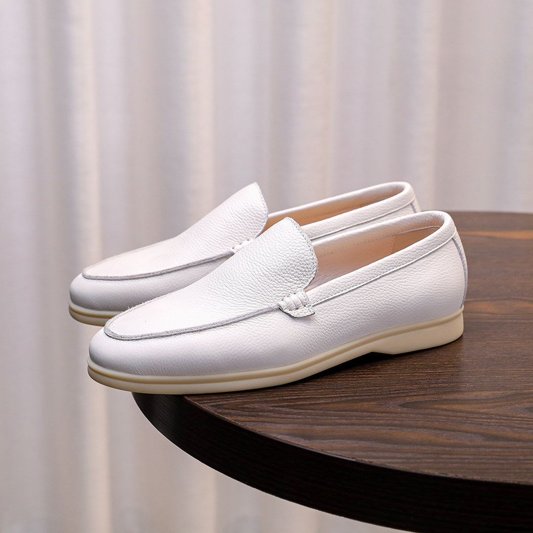 Chaussures homme en cuir véritable grainé façon litchi