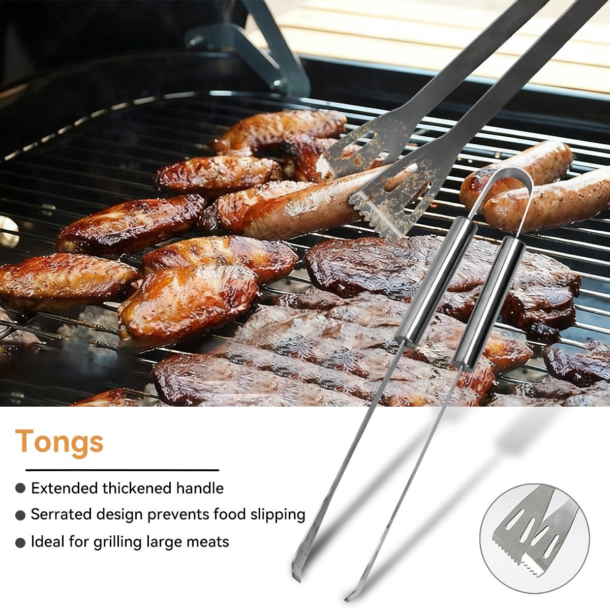 Kit de 14 accessoires barbecue en acier inoxydable