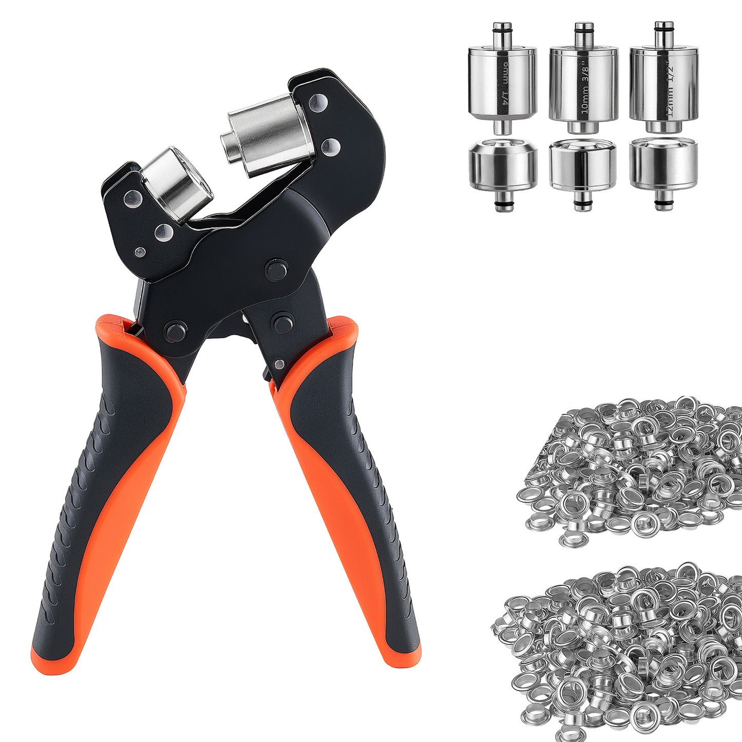 Kit œillets 900 pièces, tailles 1/4, 3/8 et 1/2 po