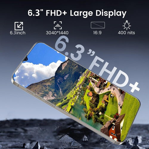 Smartphone débloqué 5G 4/128 Go, écran 6,8", 6800 mAh