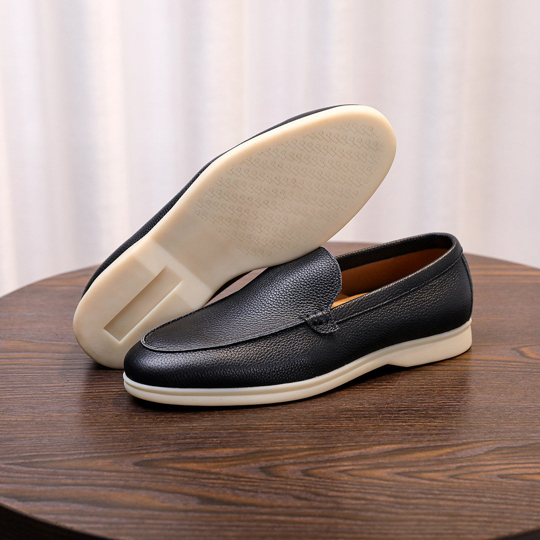 Chaussures homme en cuir véritable grainé façon litchi