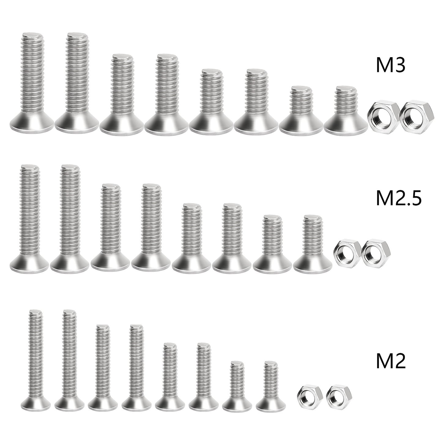 Assortiment de vis à tête hexagonale avec boîte et outils