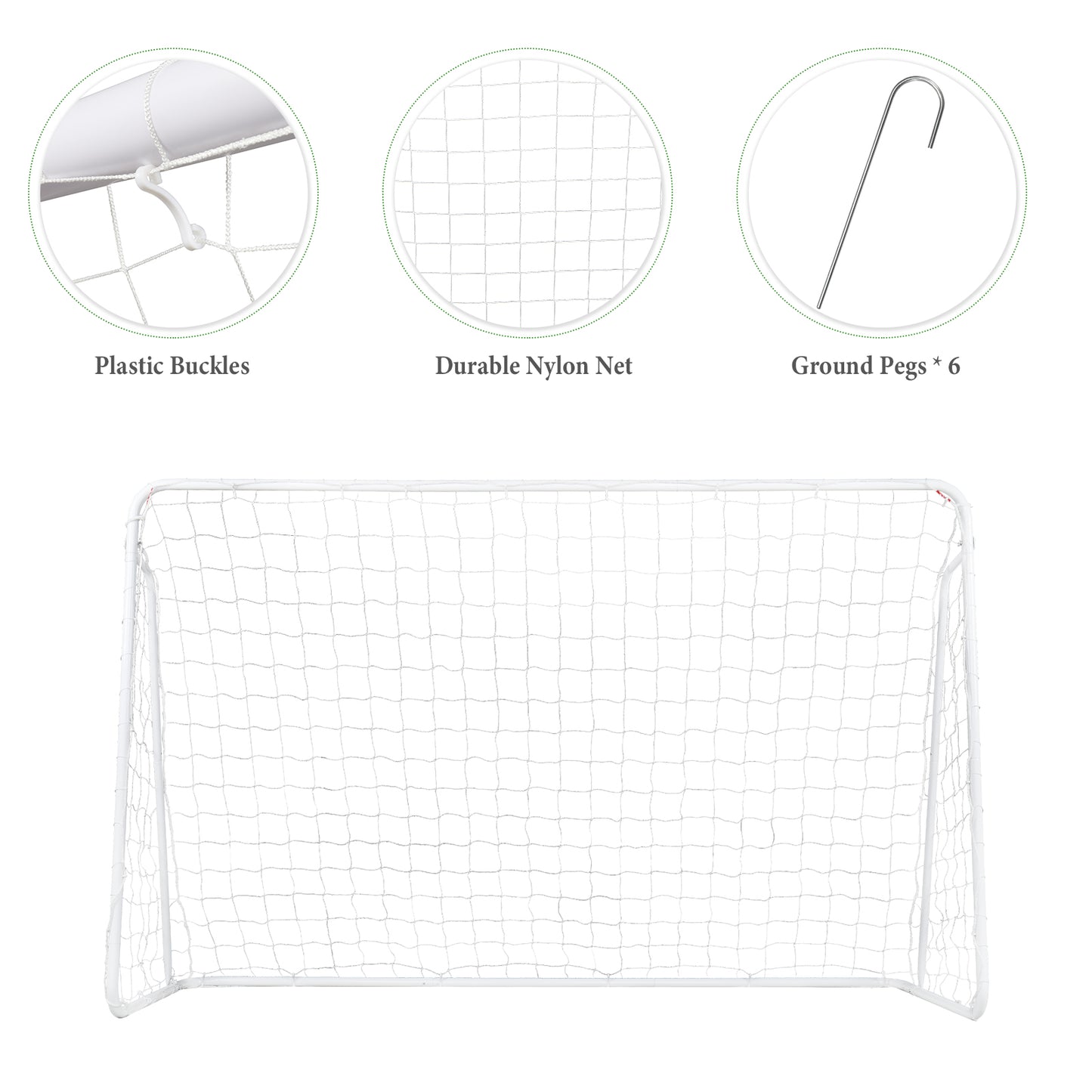 But de football 8x5 pieds, cadre acier, piquets inclus