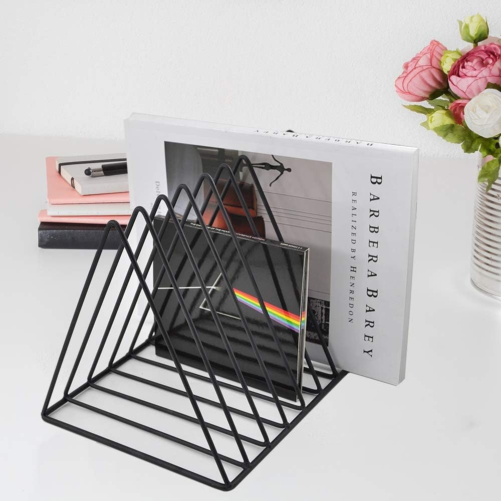 Lot de 2 porte-revues triangulaires 9 compartiments, noir