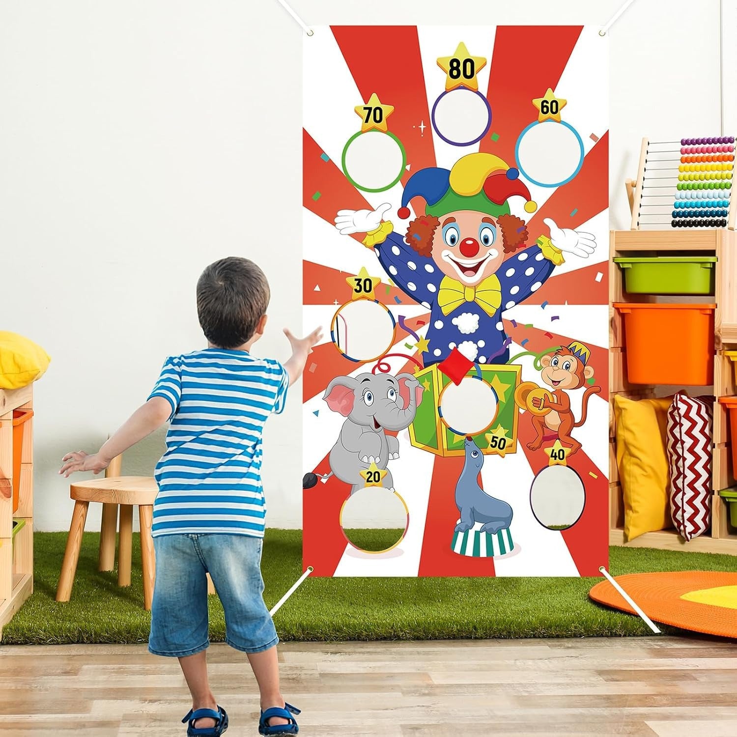 Jeu de lancer de fête avec banderole, sacs et corde 6 m