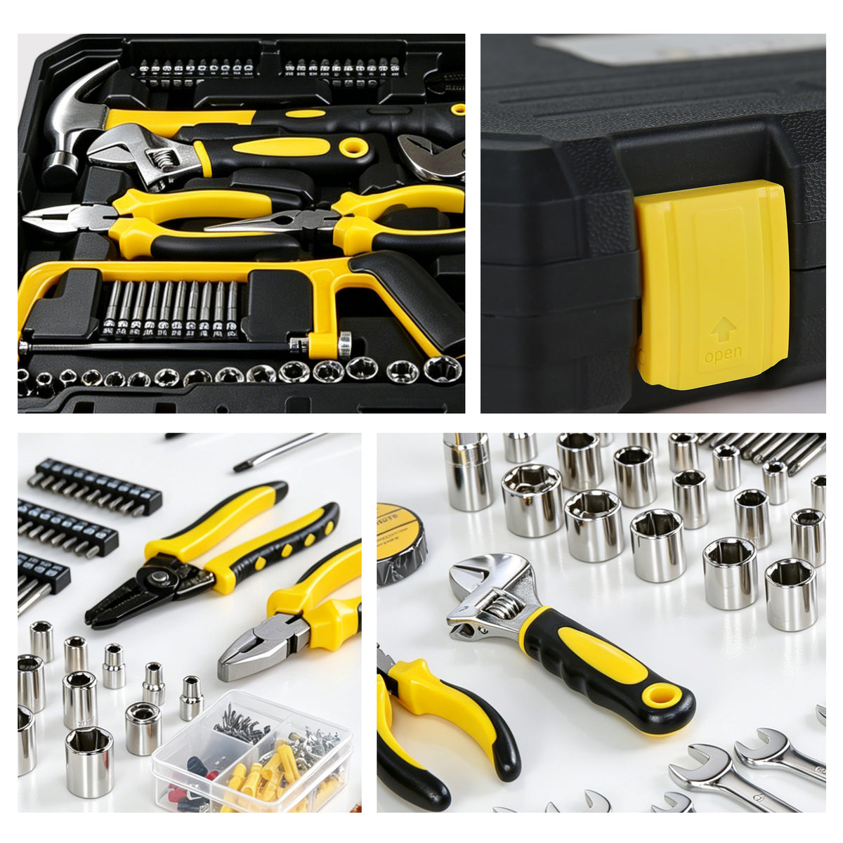 266-piece tool kit with storage case, for DIY and repairs