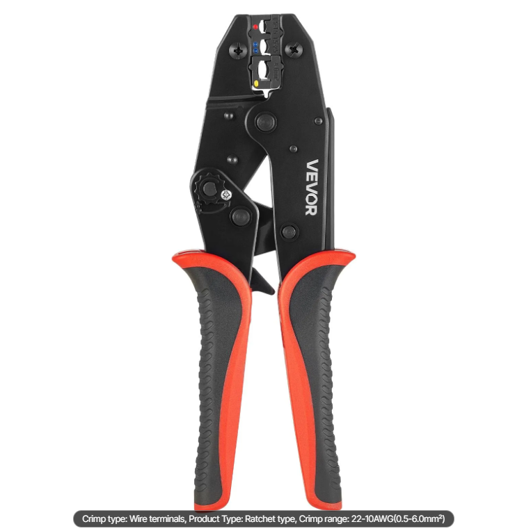 Pince à sertir à cliquet VEVOR 22-10 AWG, réglable